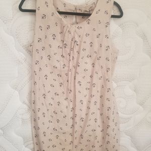 Italian-made linen anchor-print dress. NWT